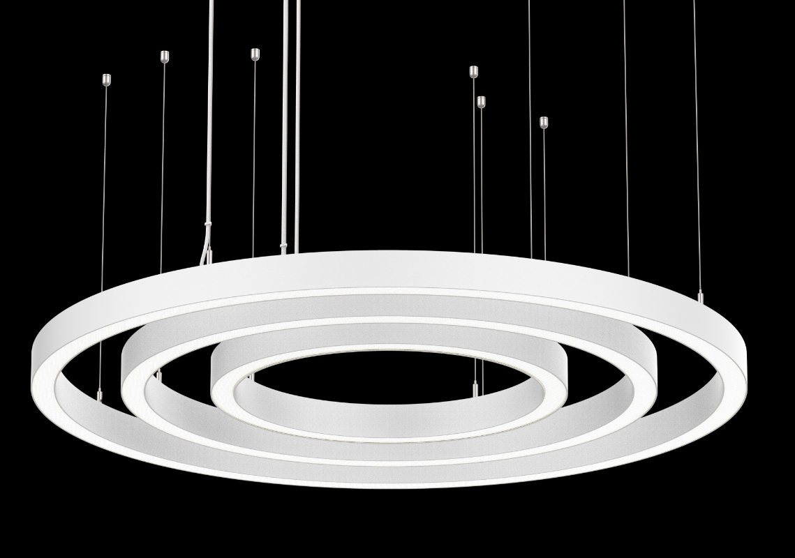 LS4060 80W Showroom light Modern LED Hanging Suspension Lamp Round Black White